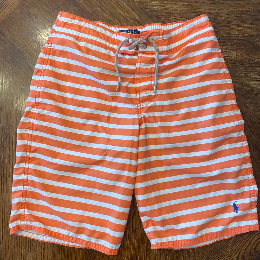 Polo Ralph Lauren Orange and White Swim Shorts boys M (10-12)